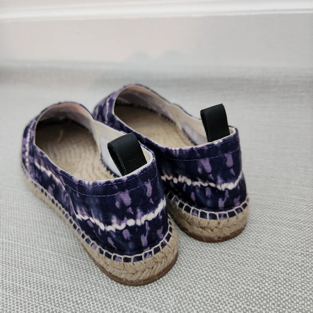Altuzarra Kenda Size 41 Tie Dye Print Canvas Espadrille Loafer Berry Blue